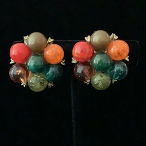 Vintage Kramer multicolor clip on earrings
